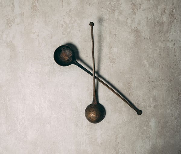 ANTIQUE BRASS SPOON SET - GHANA
