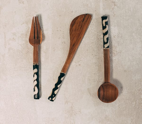 Wooden Cocktail Cutlery Set - Kenya